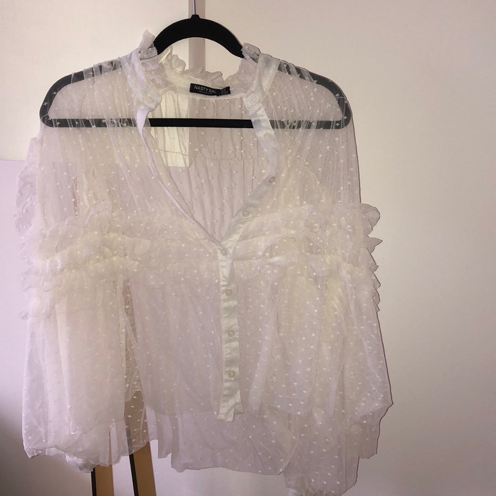 Sheer white blouse